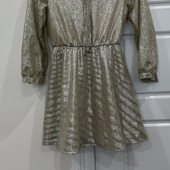 Gianni Bini Girls Metallic Gold Party Holiday Wedding Dress, size Medium - Picture 4 of 10